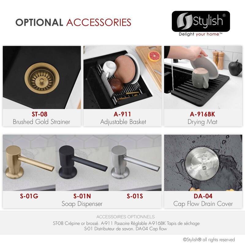 Composite Granite Dual-Mount 30" Double-Bowl kitchen Sink - 30" x 18" x 9.50"