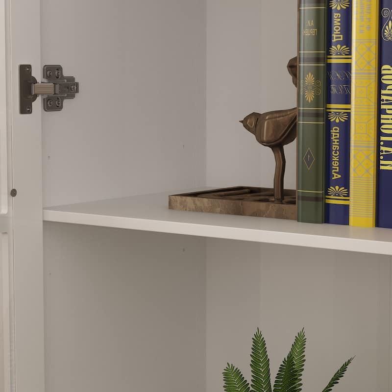 Tall Bookcase Storage Cabinet Pantry Cabinet Wooden Bookshelf Display - 36.2"X70.9"