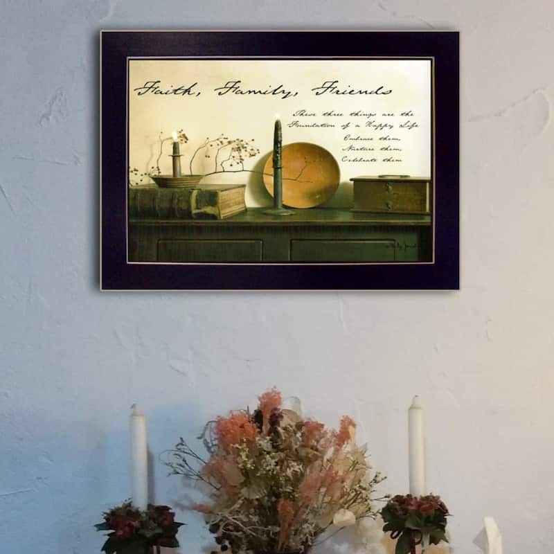 TrendyDecor4U Contemporary "Faith, Family and Friends" Framed Print Wall Art by Billy Jacobs