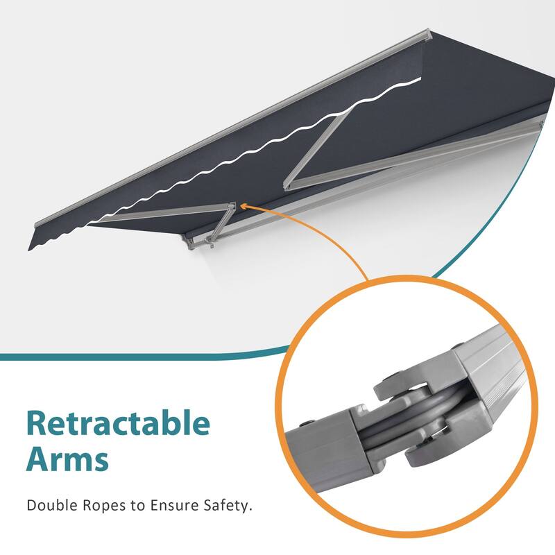 MCombo Patio Awning 12x8 Feet Sunshade Canopy for Manual Retractable Awnings, 4664