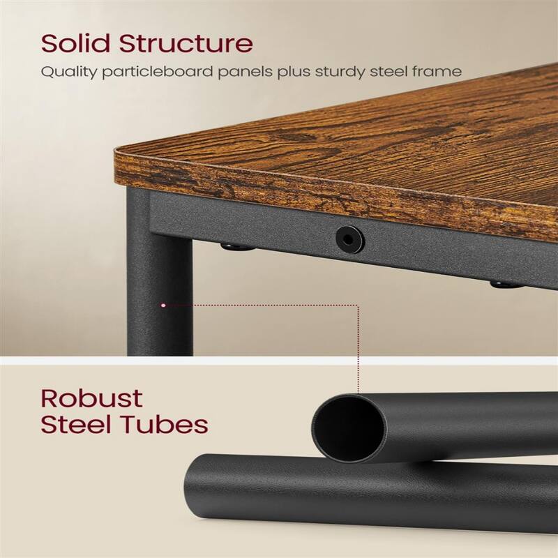 Space-Saving End Table with 3 Storage Shelves and Built-In Charging Station and Stable Steel Frame - 7.1"D x 17.7"W x 22.8"H