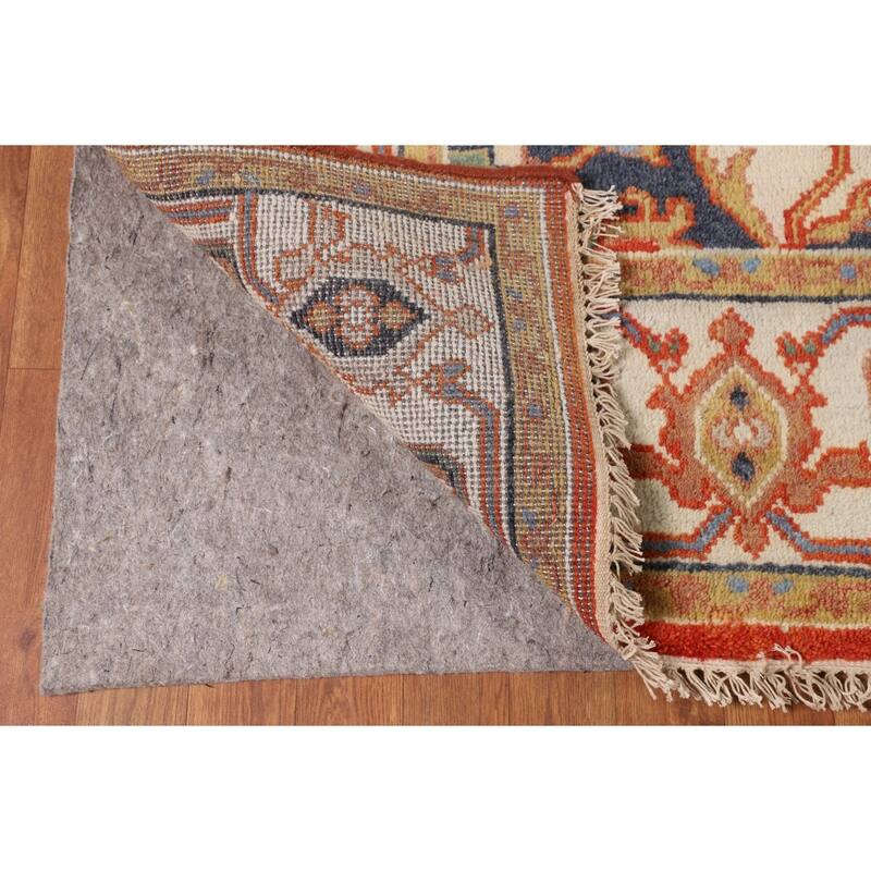 Geometric Heriz Serapi Oriental Area Rug Handmade Wool Carpet - 8'9" X 11'7"