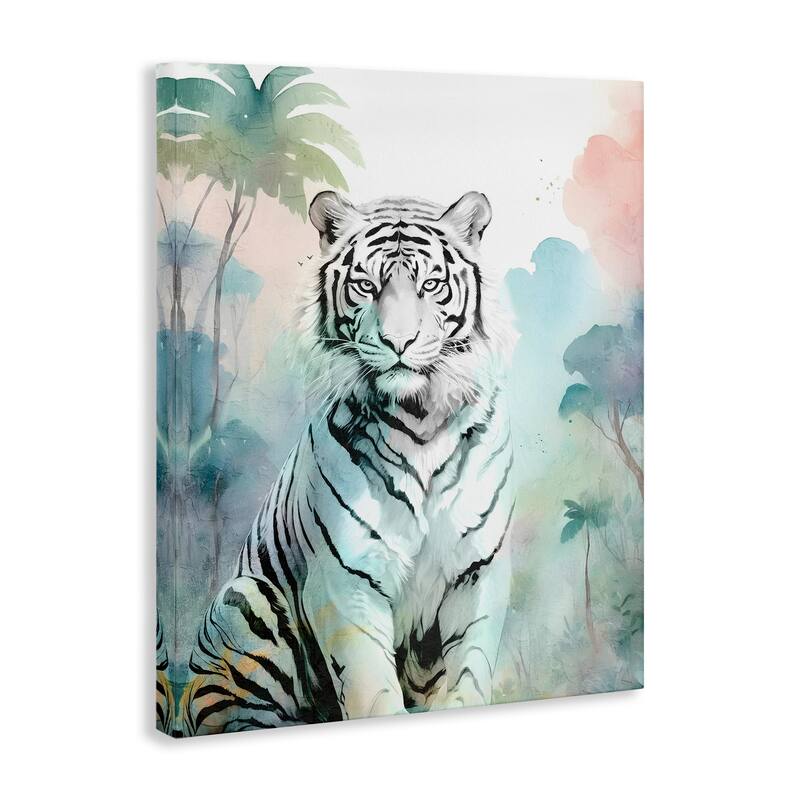 Stupell White Tiger in Jungle Canvas Wall Art Design By Kim Allen
