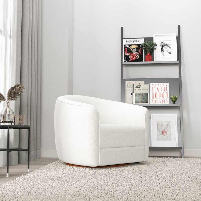 Lantern Mid-Century Modern Round Back Swivel Chair
