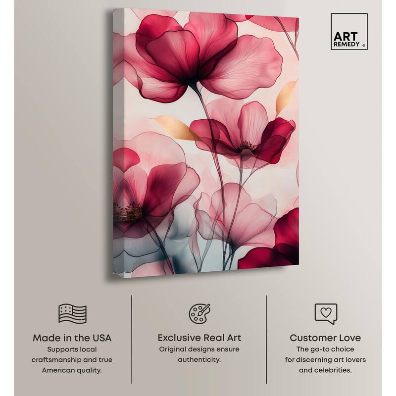 Chiffon Cherry Charm Canvas by Art Remedy, Gallery Wrapped