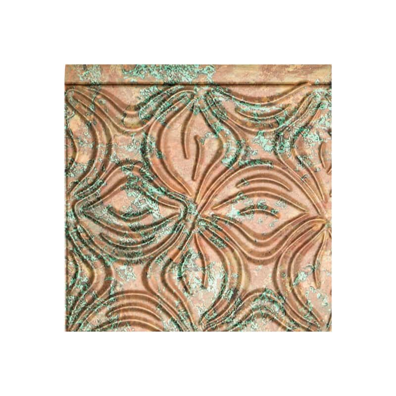 FASÄDE Lotus Decorative Vinyl Backsplash Panel - 6x6 Inch Sample - Copper Fantasy