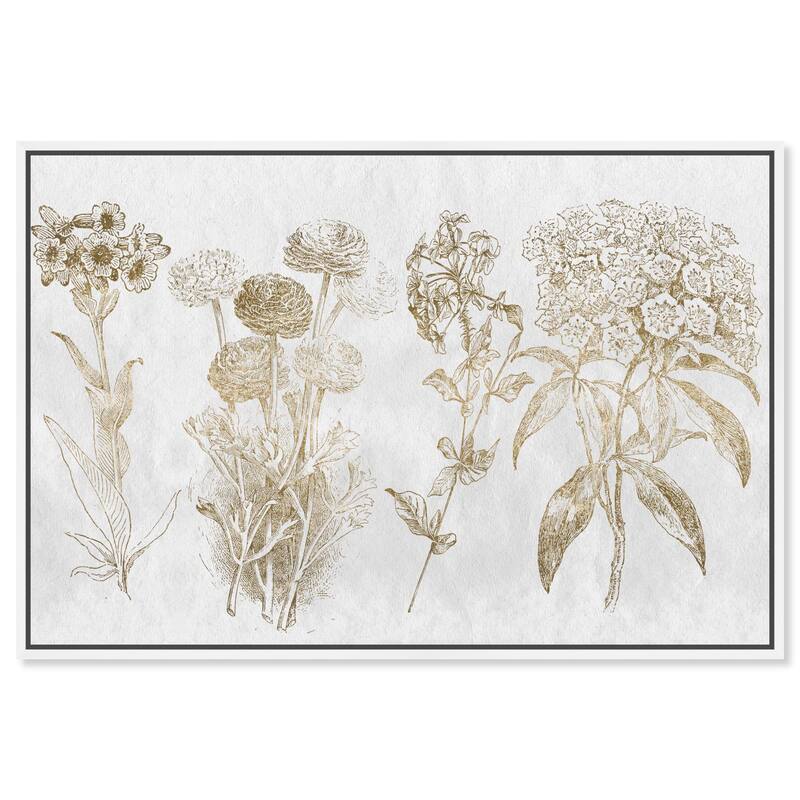 Floral Selection Quad Canvas by Art Remedy - 30" x 20" - White