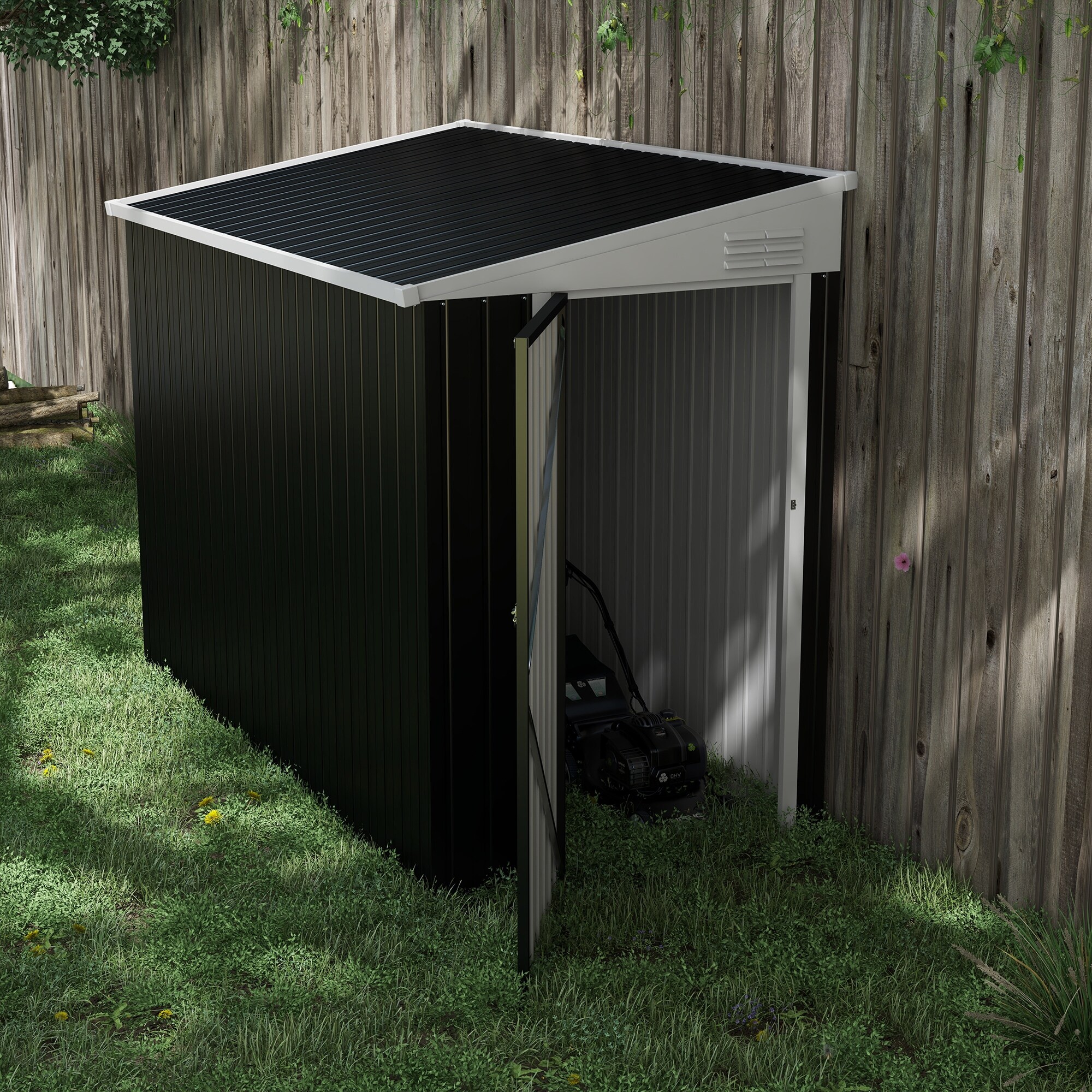 QQ 4' x 8' Metal Outdoor Storage Shed - Overstock - 40460566