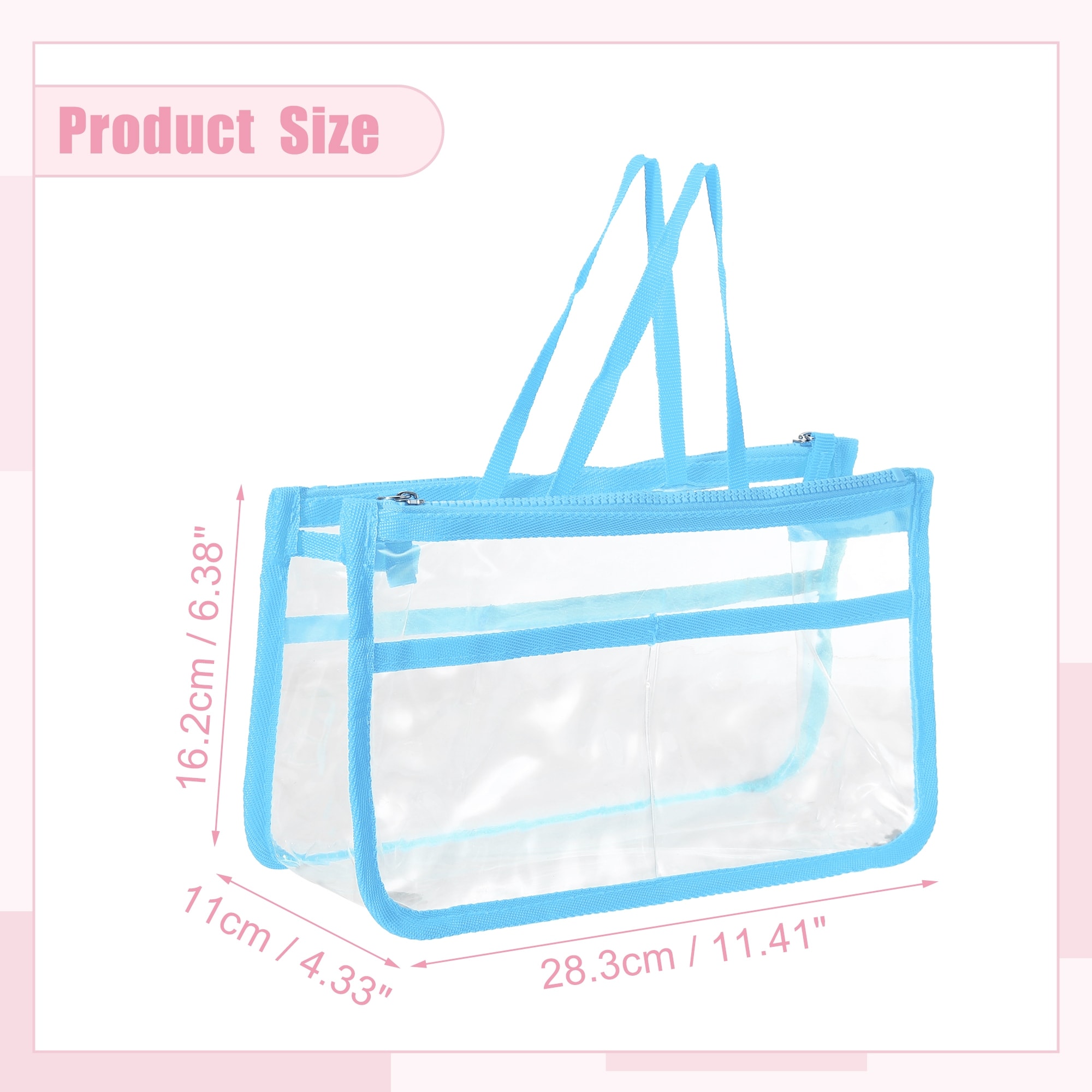 Clear Toiletry Bag Waterproof for Women Man EVA Zipper Makeup Pouch - 11.41