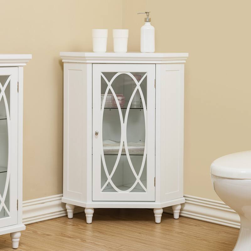 Teamson Home Florence Freestanding Corner Floor Accent Cabinet - Painted