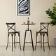 preview thumbnail 5 of 60, Glitzhome Industrial Modern Adjustable Bar Table Rustic Steel 3-Piece Pub Sets