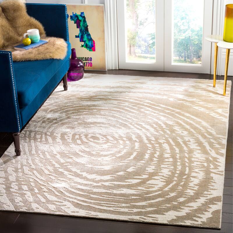 SAFAVIEH Handmade Expression Auna Vintage Boho Abstract Wool Rug - 6' x 9' - Ivory