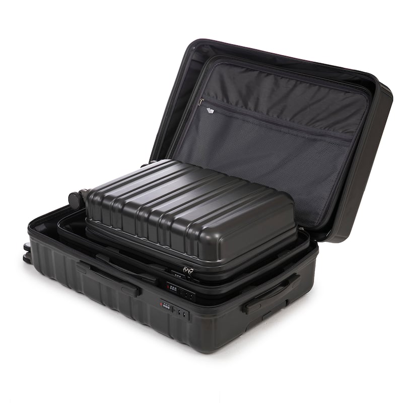 Lightweight Luggage with Spinner Wheels, 3 Piece Travel Suitcase ABS+PC Hardshell Luggage Set with Combination Lock, 20"/24"/28"