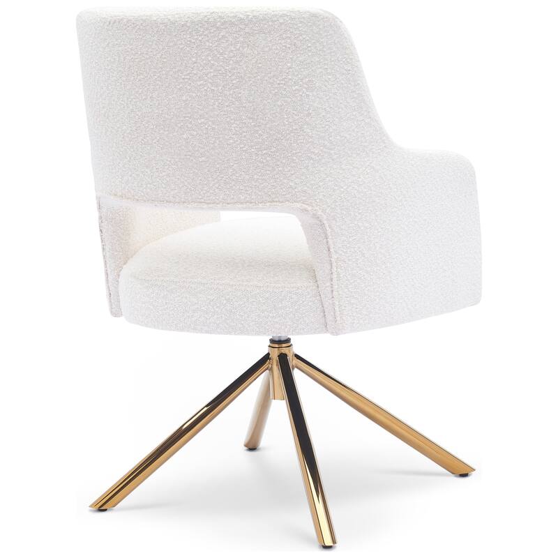 Boucle Polyester Upholstered Swivel Accent Chair - Stain Resistant (Set of 4)