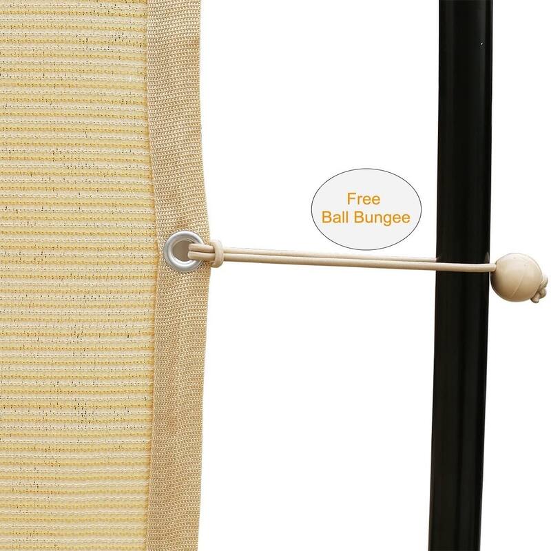 Shatex 12 ft. x 16 ft. 90% Shade Cloth Sunblock Fabric Cut Edge with Grommets UV Resistant , Beige