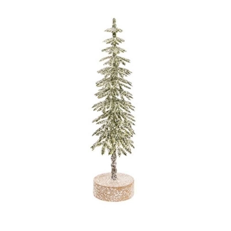 Gleaming Shortleaf Pine Tabletop Tree Winter Decor - 7"H