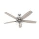 preview thumbnail 2 of 9, Hunter 60" Dondra Ceiling Fan with LED Light Kit and Pull Chain, Formal, Transitional