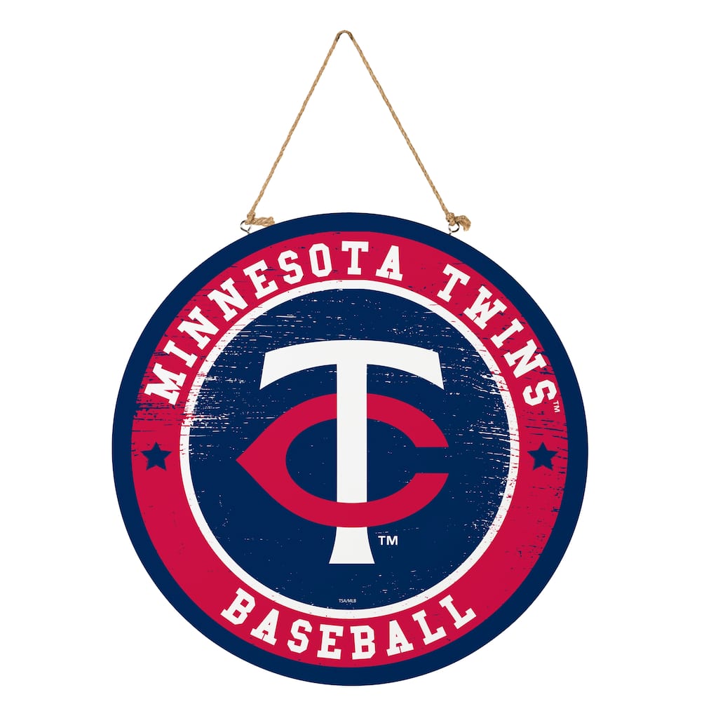 Minnesota Twins Wooden Door Decor Wall Sign - Multi-Color