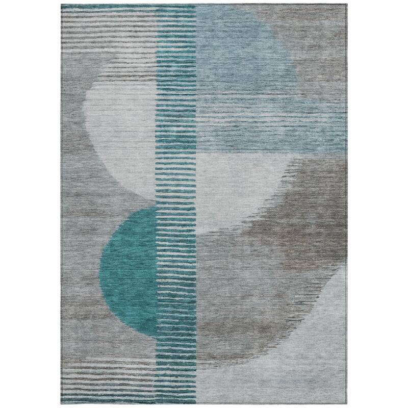 HomeRoots Geometric Transitional Rectangle Outdoor Rug