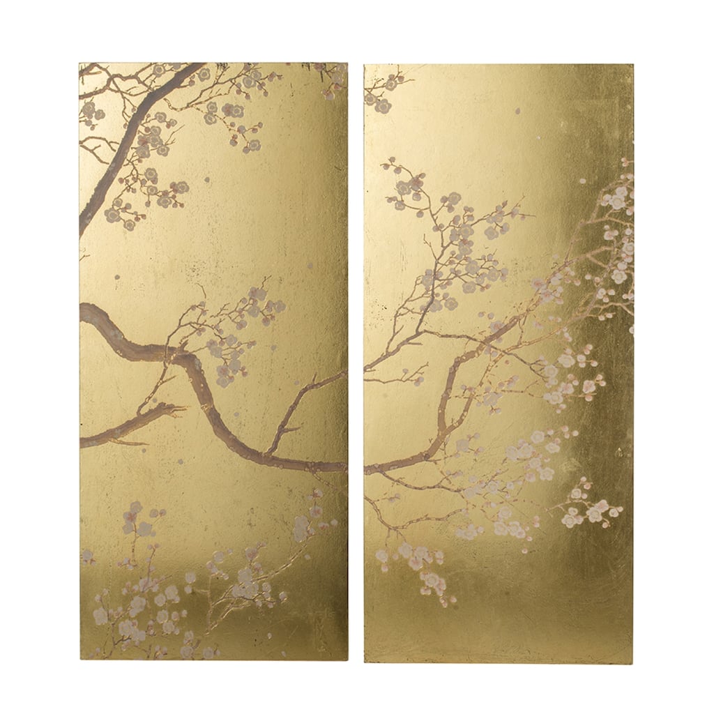 Metallic Cherry Blossom Panel Wall Arts - 21.25" x 47.25" - Set of 2