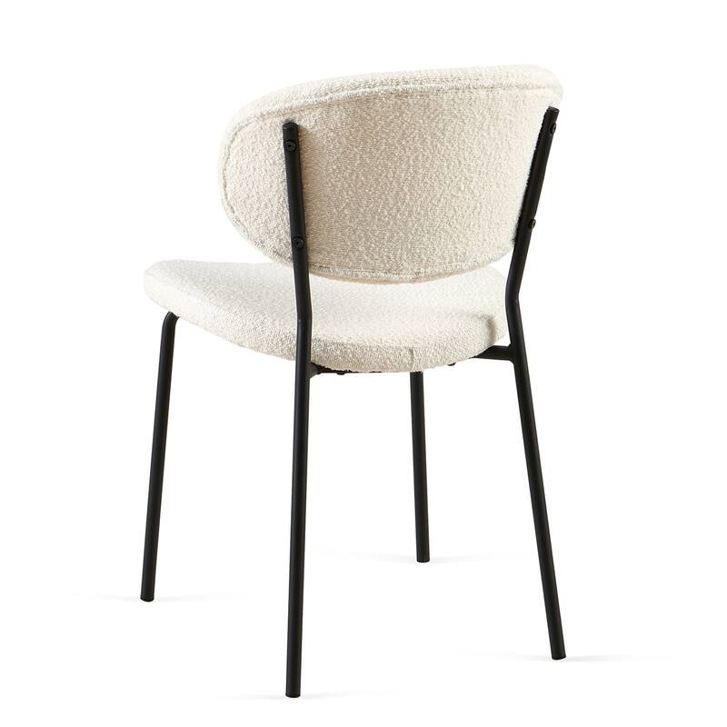Modern 2 Piece Fabric Kitchen Dining Chair with Backrest, Cushioned, Metal Legs for Dining Room Kitchen Living Room Bedroom