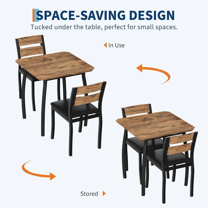 3-Piece Kitchen Small Dining Table Set for Small Spaces, Kitchens & Dining Rooms
