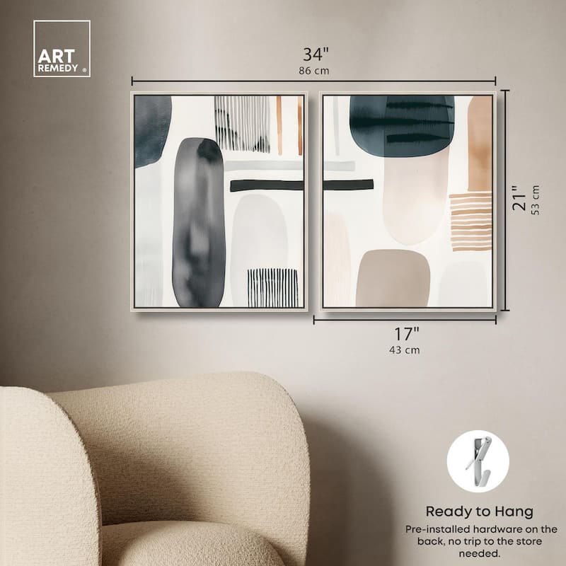 Floating Shapes I Canvas Set of 2 by Art Remedy