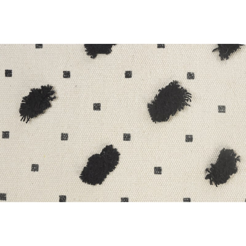 Sevita Avant-garde Natural/Black Dots Cotton Throw Pillow, Set of 2