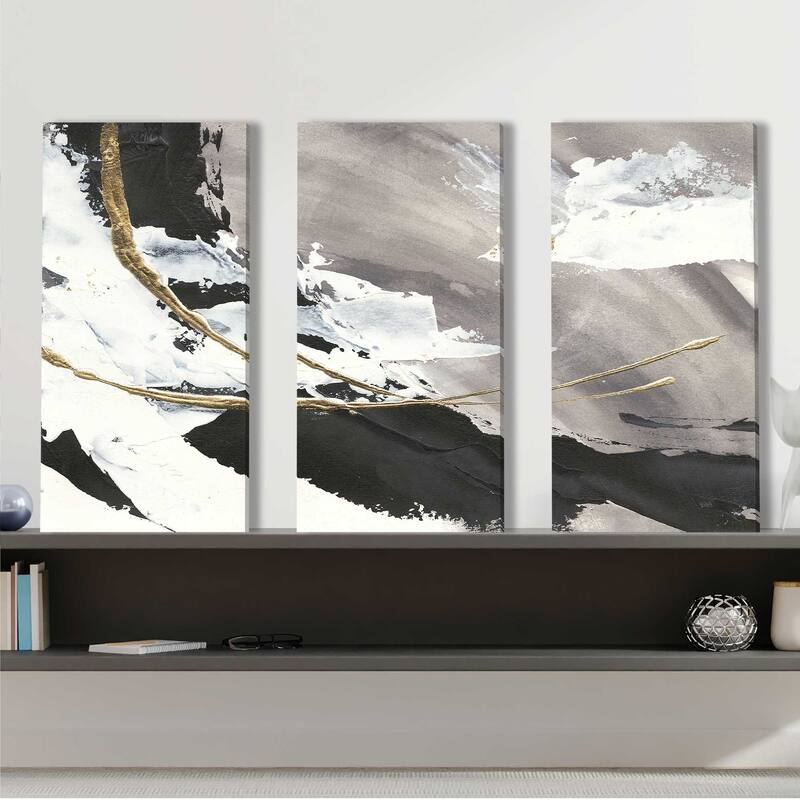 "Gilded Arcs I" 3 Piece Set on Canvas
