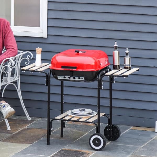 kalf maagd mesh Outsunny Steel Portable Outdoor Charcoal Barbecue Grill - On Sale -  Overstock - 28266131
