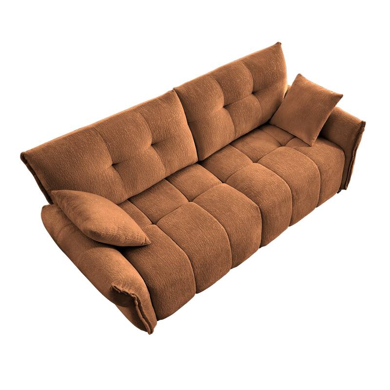 78.7" Chenille 3-Seat Sofa with Tufted Design & Sponge Cushions