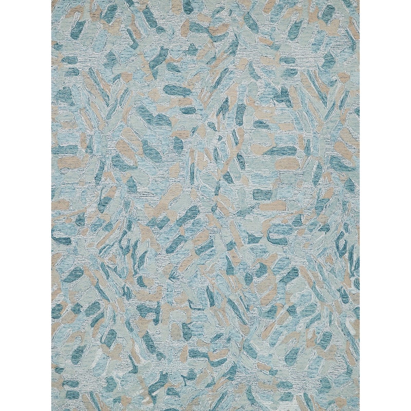 Botanica Turquoise/Ivory/Multi New Zealand Wool hand-tufted Area Rug