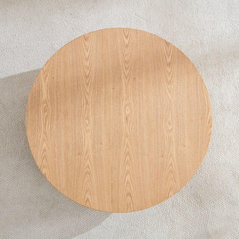 31.49'' Round Coffee Table with Storage Small Coffee Table for Apartment