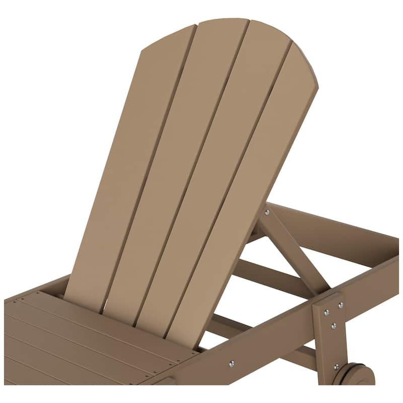 Polytrends Laguna Hdpe All Weather Outdoor Patio Pool Reclining Armless Chaise Lounge With Wheels (Set Of 2)