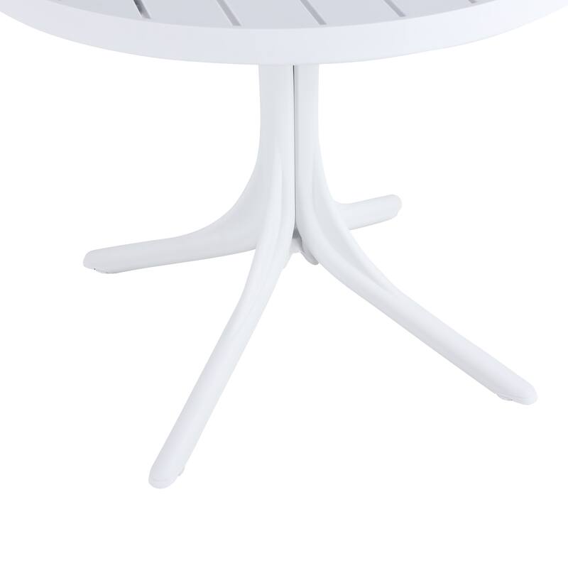 Modern White Round Plastic Table - 36 Inch Indoor/Outdoor Dining Table & Coffee Table, Lightweight Polypropylene All