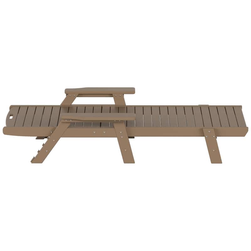 Laguna Hdpe All Weather Outdoor Patio Pool Reclining Chaise Lounges With Square Side Table (3-Piece Set)