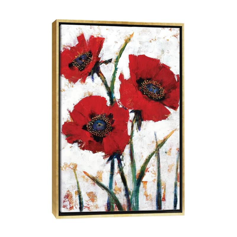 iCanvas "Red Poppy Fresco I" by Tim OToole Framed Canvas Print - Gold - 26x18
