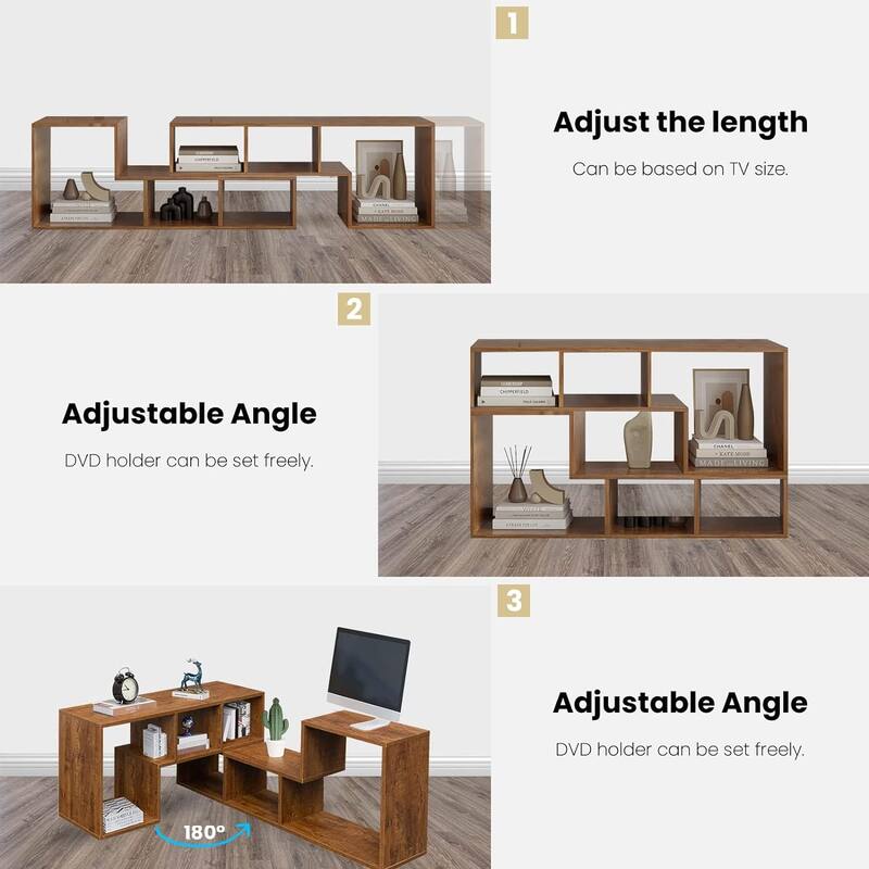 Mieres Modern Entertainment Center with Open Storage Shelves, TV Console Stand - n/a