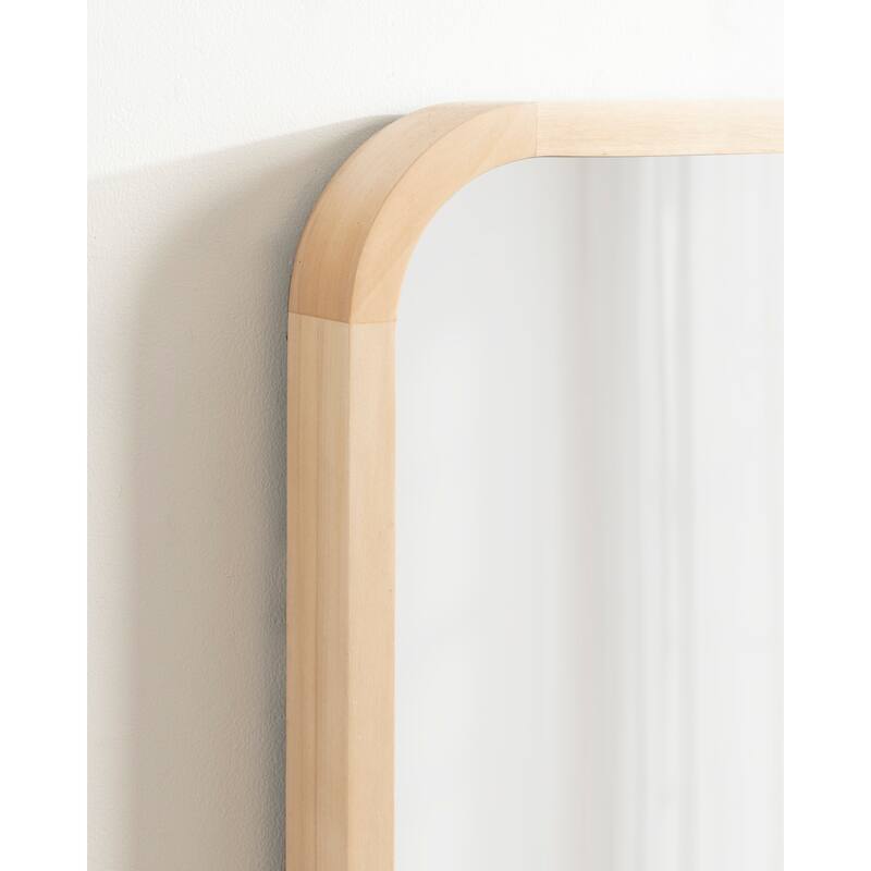 Kate and Laurel Hutton Wood Framed Radius Rectangle Mirror