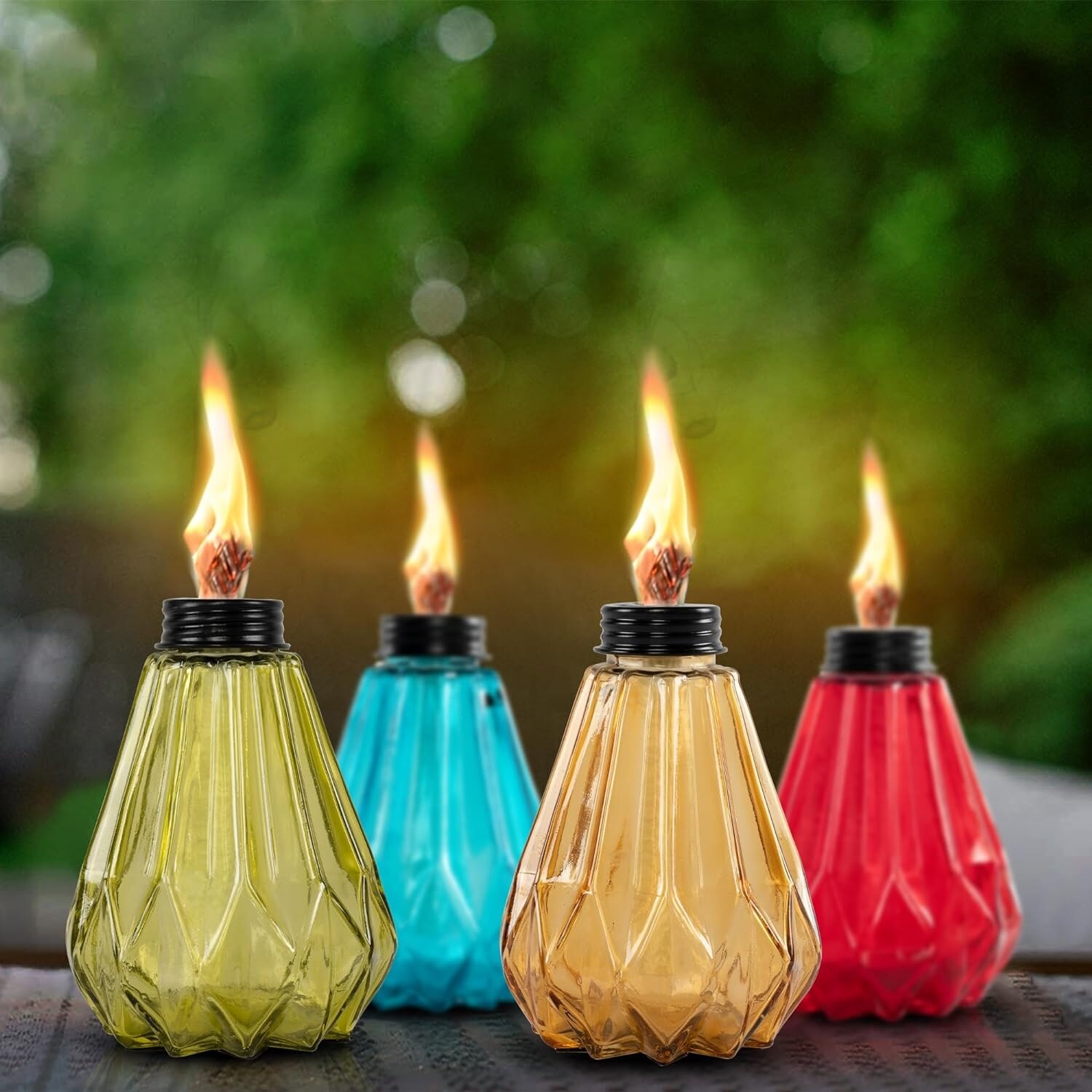 Deco Window Set of 4 Citronella Oil Table Torch for Indoor Outdoor On Sale Bed Bath Beyond 37260455