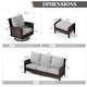 preview thumbnail 92 of 99, MAISON ARTS Extra-Large Patio Wicker Sofa Conversation Set with Coffee Table, Oversize Seat with 5.5'' Thick Padded Cushion