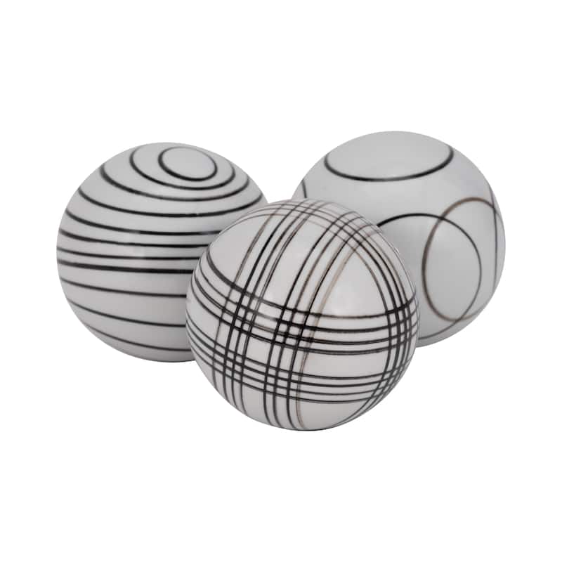 Sagebrook Home Decorative Orbs Set, Elegant Centerpiece for Tabletops,Timeless Home Decor Accessories 3-Piece Set - 4" x 4" x 4"