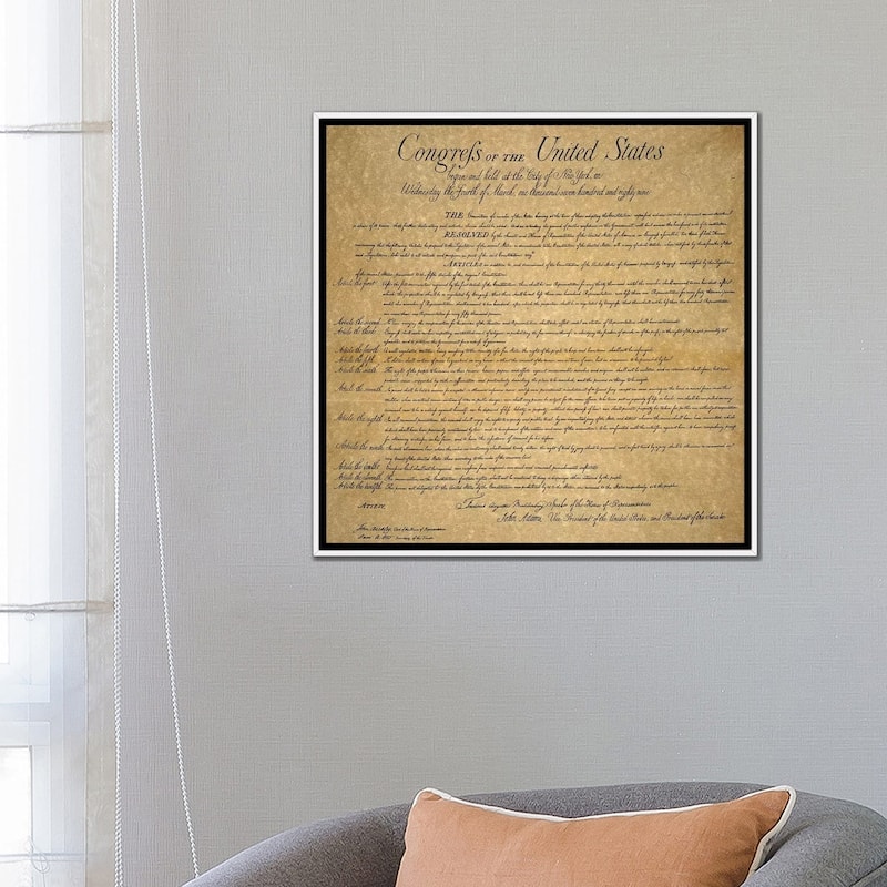 iCanvas "The Bill Of Rights, 1789" by Unknown Framed Canvas Print