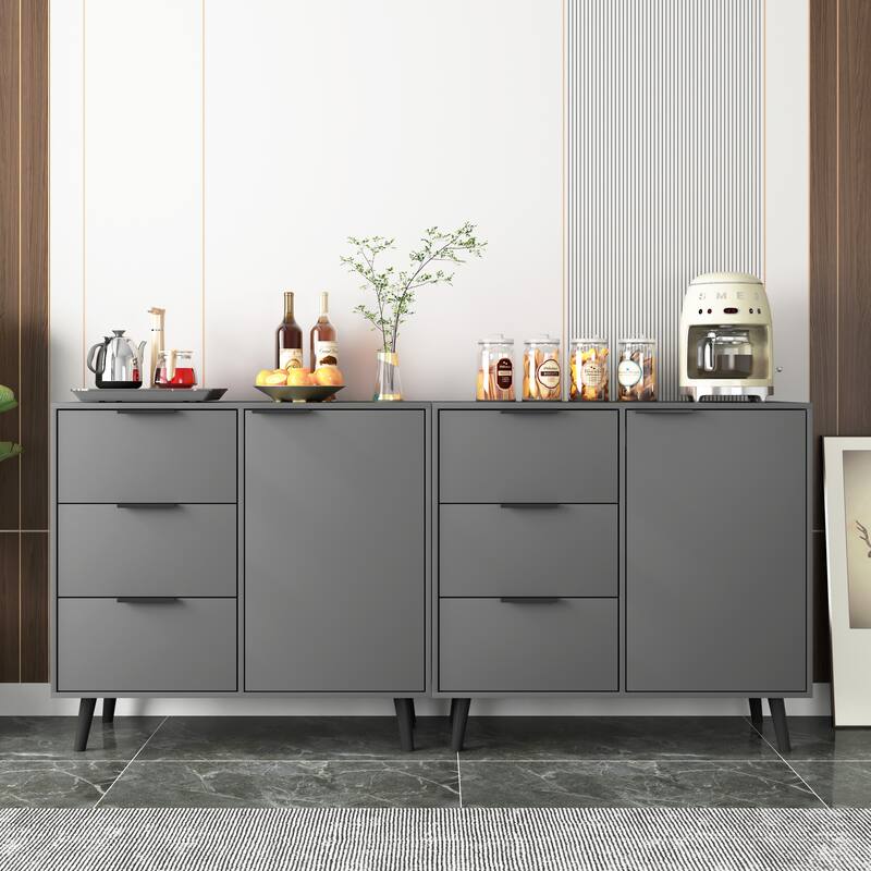 Modern Storage Cabinet with 3 Drawers and Adjustable Shelf for Living Room, Home Office, Entryway