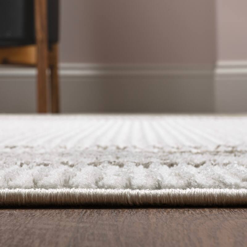 JONATHAN Y Draper Classic Border Marble Pattern High-Low Rug