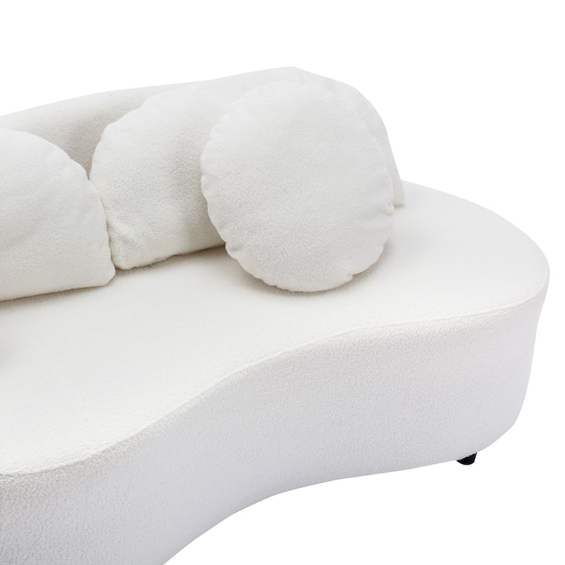 103.9" Modern Living Room Sofa Lamb Velvet Upholstered Couch Furniture for Home
