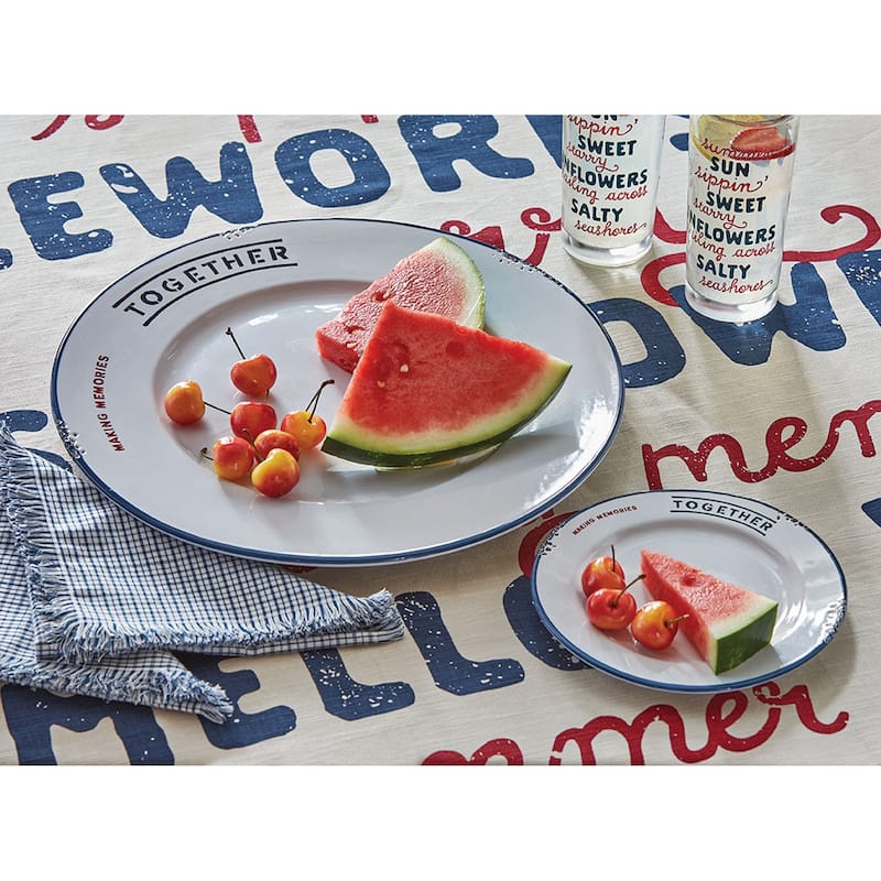 Making Memories Multicolor Ceramic Appetizer Plates Dishwasher Safe Everyday Dining 7.4 x 7.4 x 0.75 Inches