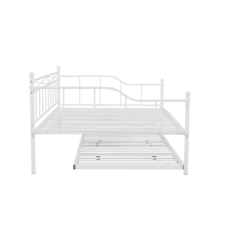 Metal Daybed with Twin Adjustable Trundle Bed Bath & Beyond 38240371