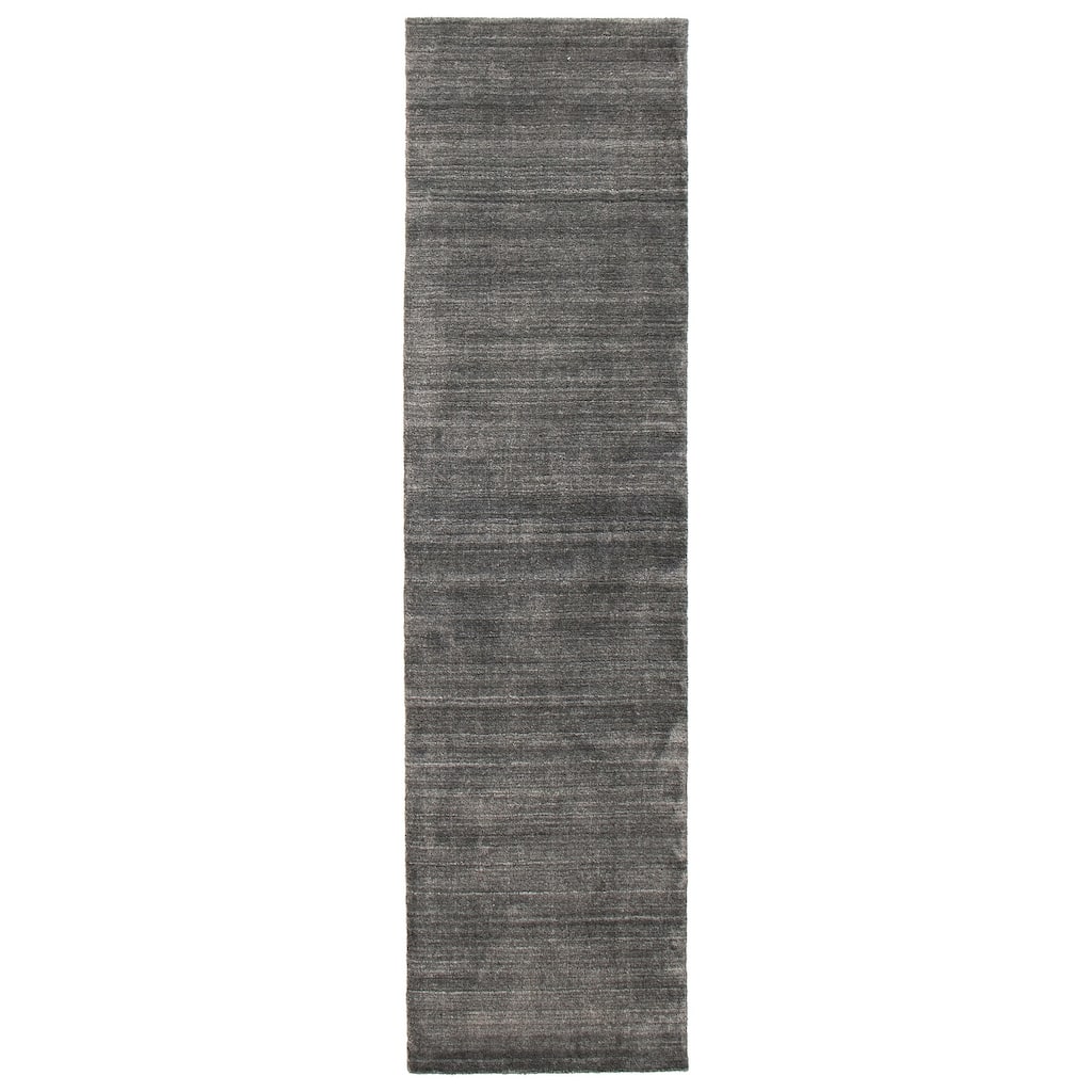 ECARPETGALLERY Hand-knotted Kashkuli Gabbeh Grey Wool Rug - 2'7 x 10'0