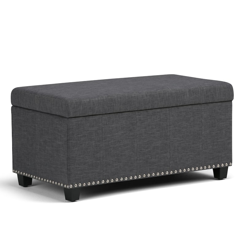 WYNDENHALL Megan 34 inch Wide Transitional Rectangle Storage Ottoman